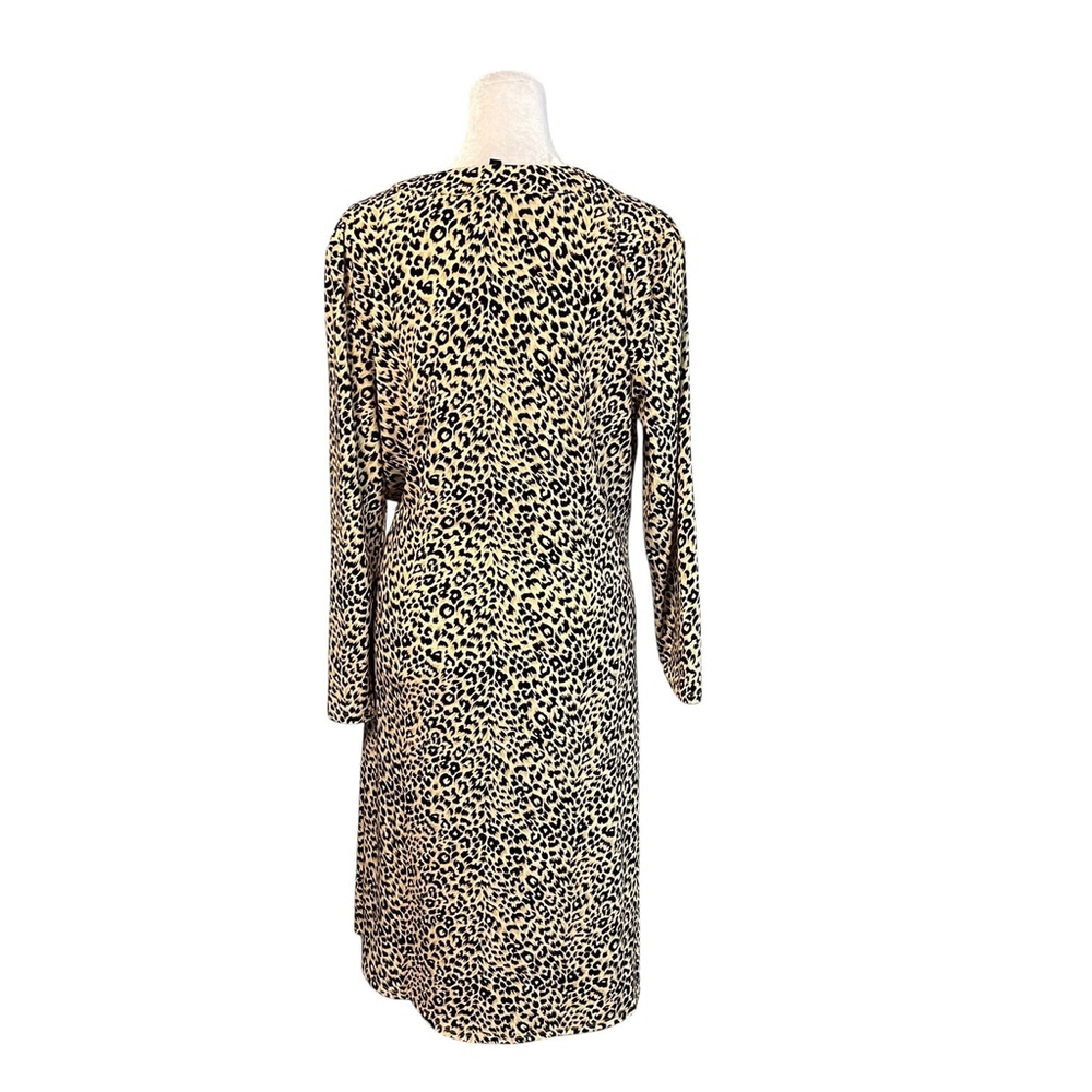 BCBG Max Azria Leopard 3/4 Sleeve Wrap Dress Size Large NWT - Picture 7 of 10